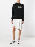 shark patch draped hoodie