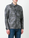 leaf print shirt jacket