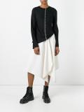 contrast exposed seam blouse