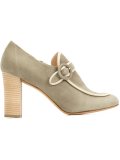 contrast trim buckle pumps