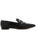 grommet embellished loafers