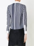 embellished collar striped shirt