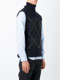 argyle knit polo vest