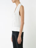 fringed V-neck top