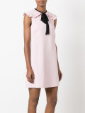 ruffled shoulders shift dress