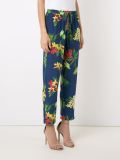 mid rise floral straight trousers