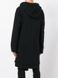 elongated tie waist hoodie