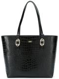 embossed crocodile effect tote