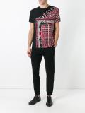 stylised check print T-shirt 