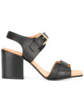 chunky heel buckled sandals