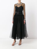 sheer tulle belted dress