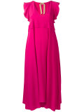 long ruffle trim dress 