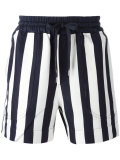 striped drawstring shorts