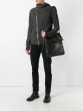 hooded leather jacket