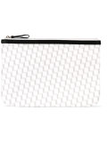 geometric print zipped clutch