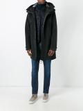zipped hooded mid coat