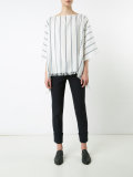 frayed striped tunic