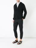 zipped knitted hoodie