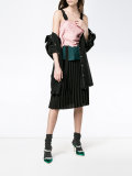 pleated strap dress