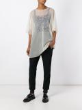 mesh embroidered oversized T-shirt