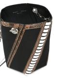 Hex striped bucket bag