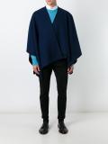 checkered short poncho