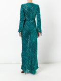 velvet deep V-neck gown