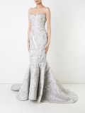 strapless beaded fishtail gown