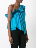 pleated one-shoulder top