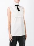 lace neckline bib blouse