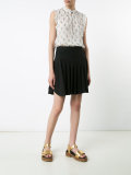 floral print sleeveless blouse