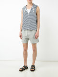 striped sleeveless hoodie 