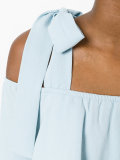 fluted sleeve cold shoulder dress