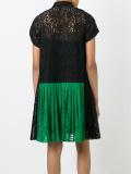 pleated front lace dress