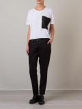 embroidered pocket blouse