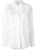 sequin floral pattern shirt