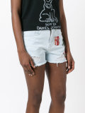beach patch denim shorts