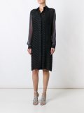 frayed stripe shirt dress
