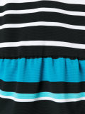 striped flared hem T-shirt