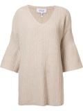 V-neck knitted blouse