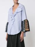 'Thin Stripe Tweed Ruffle' shirt