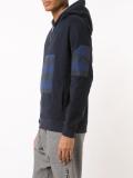 plaid zipped neck hoodie