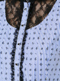 lace insert striped dress
