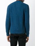 ribbed high neck cardigan