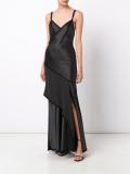 layered satin gown