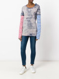 stained striped destroyed T-shirt