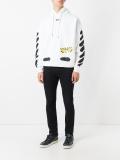 striped print hoodie