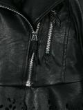 scalloped hem biker jacket