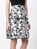 metallic floral skirt