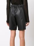 leather effect lace up shorts